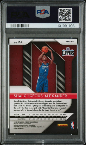 2018 Panini Prizm S. Gilgeous-Alexander RC Rookie Silver Prizm PSA 9 