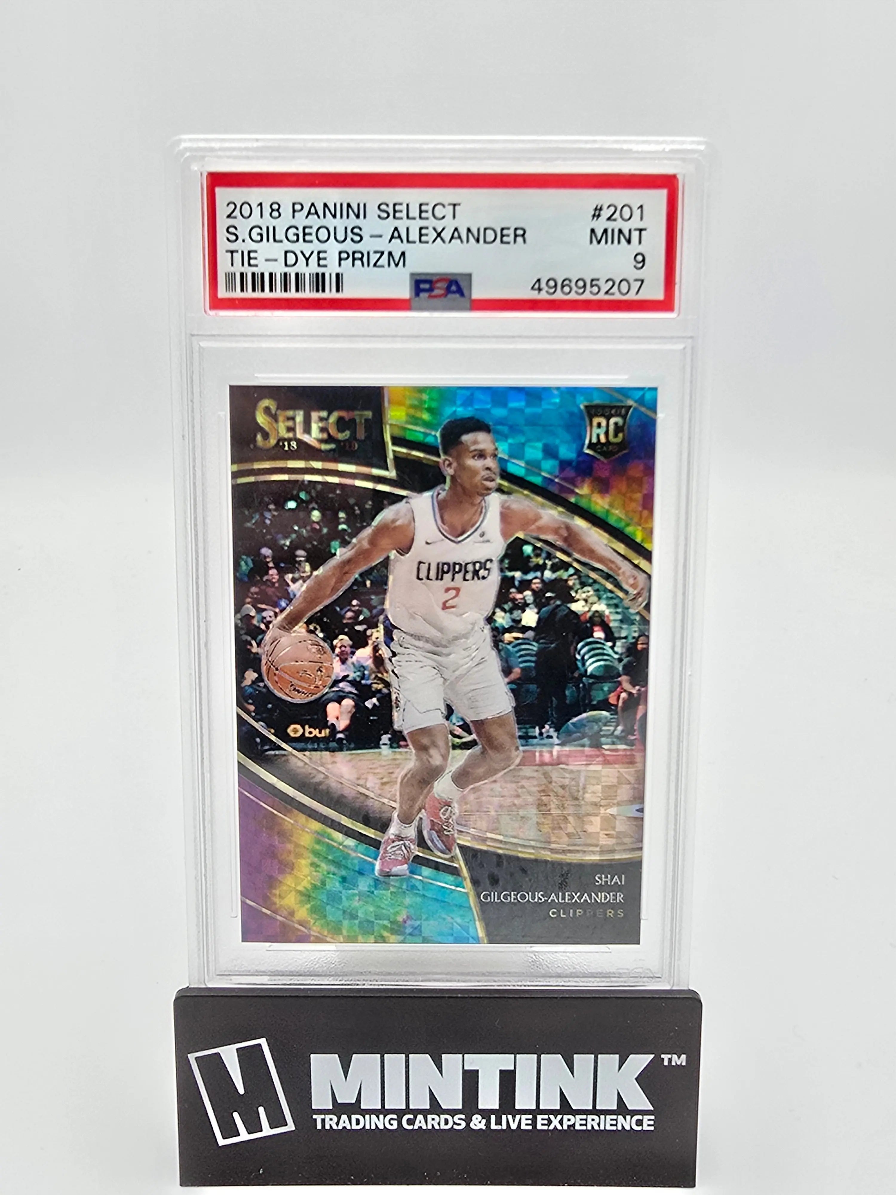 2018 Panini Select S. Gilgeous-Alexander RC Rookie Tie-Dye Prizm PSA 9 /25 