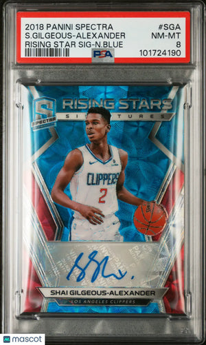 2018 Spectra Rising Stars RC Signatures Auto Blu S. Gilgeous-Alexander PSA 8 /60 