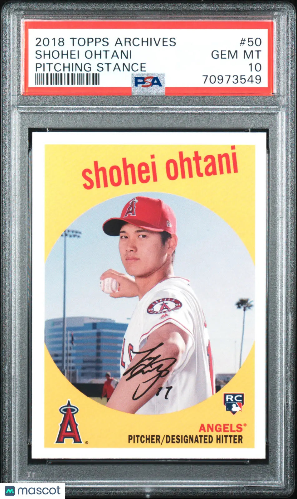 2018 Topps Archives Baseball Shohei Ohtani RC Rookie Pitching Stance PSA 10 