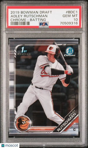 2019 1st Bowman Chrome Draft Adley Rutschman RC Batting PSA 10 