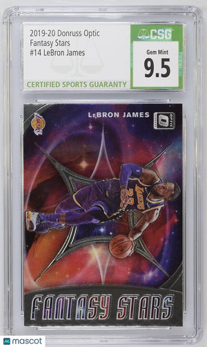 2019-20 Donruss Optic Basketball LeBron James Fantasy Stars CSG 9.5 #14 