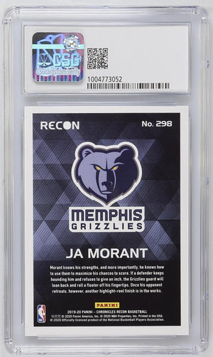 2019-20 Panini Chronicles Basketball Ja Morant RC Rookie Recon CSG 9.5 #298 