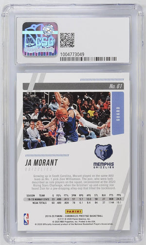 2019-20 Panini Chronicles Ja Morant RC Prestige Bronze CSG 9.5 #61 