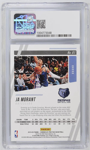 2019-20 Panini Chronicles Ja Morant RC Rookie Prestige CSG 10 #61 