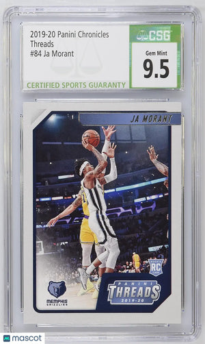 2019-20 Panini Chronicles Ja Morant RC Rookie threads CSG 9.5 #84 