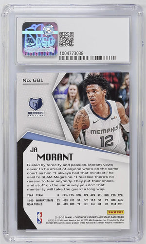 2019-20 Panini Chronicles Ja Morant RC Rookies & Stars CSG 9.5 #681 