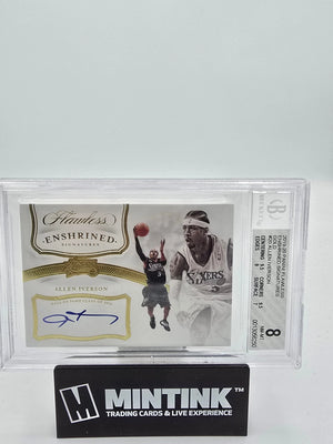 2019-20 Panini Flawless Enshrined Signatures Gold Auto Allen Iverson BGS 8 /10 