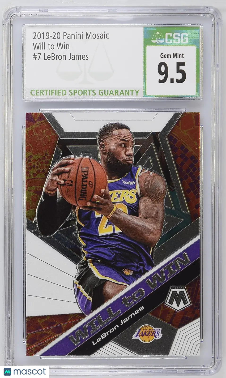 2019-20 Panini Mosaic Basketball LeBron James Will to Win CSG 9.5 #7 