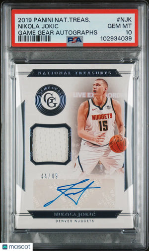 2019 National Treasures Game Gear Autographs Nikola Jokic PSA 10 /49 