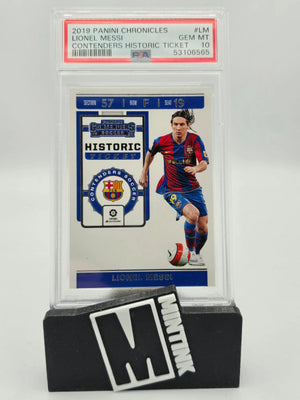 2019 Panini Chronicles Contenders Historic Ticket Lionel Messi PSA 10 