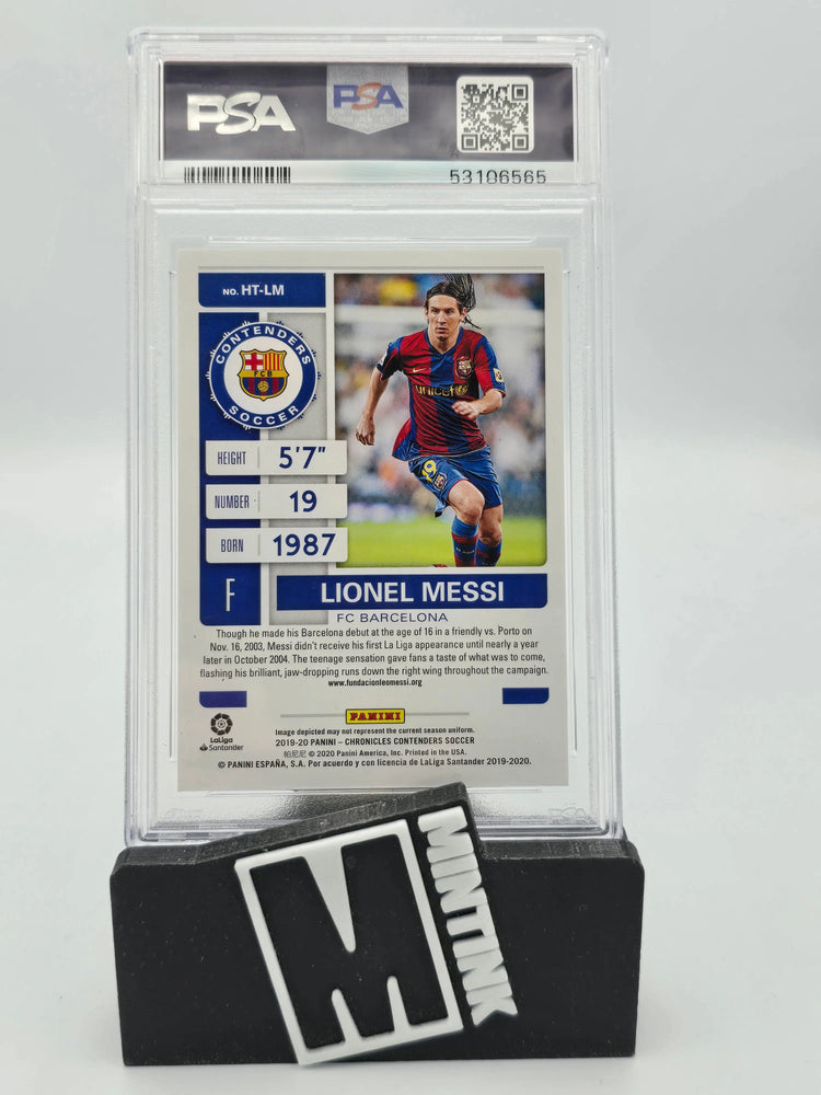 2019 Panini Chronicles Contenders Historic Ticket Lionel Messi PSA 10 