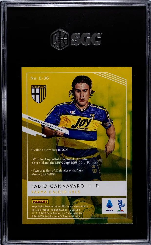 2019 Panini Chronicles Fabio Cannavaro Elite Autograph SGC 10 