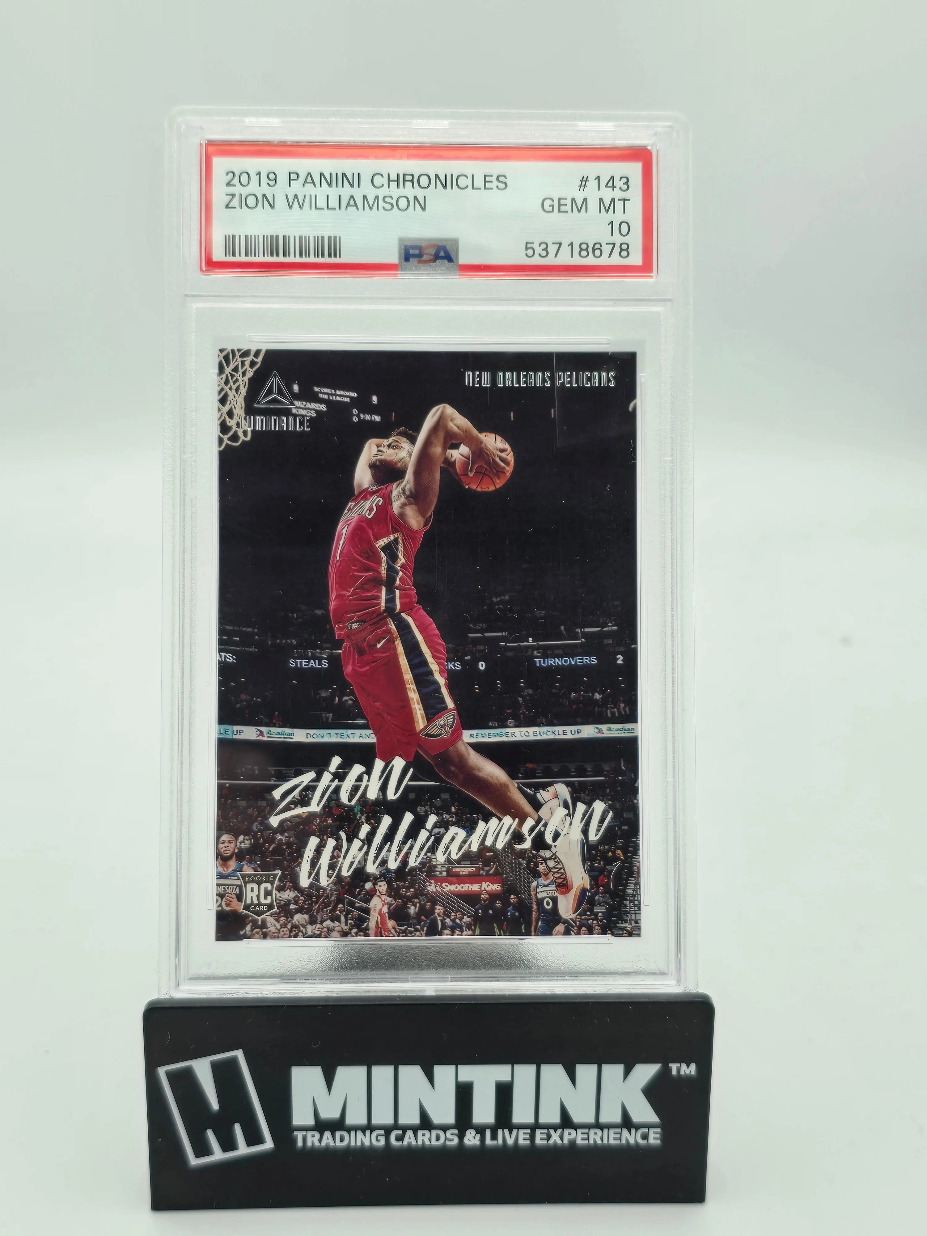 2019 Panini Chronicles Luminance Zion Williamson RC Rookie PSA 10 #165 