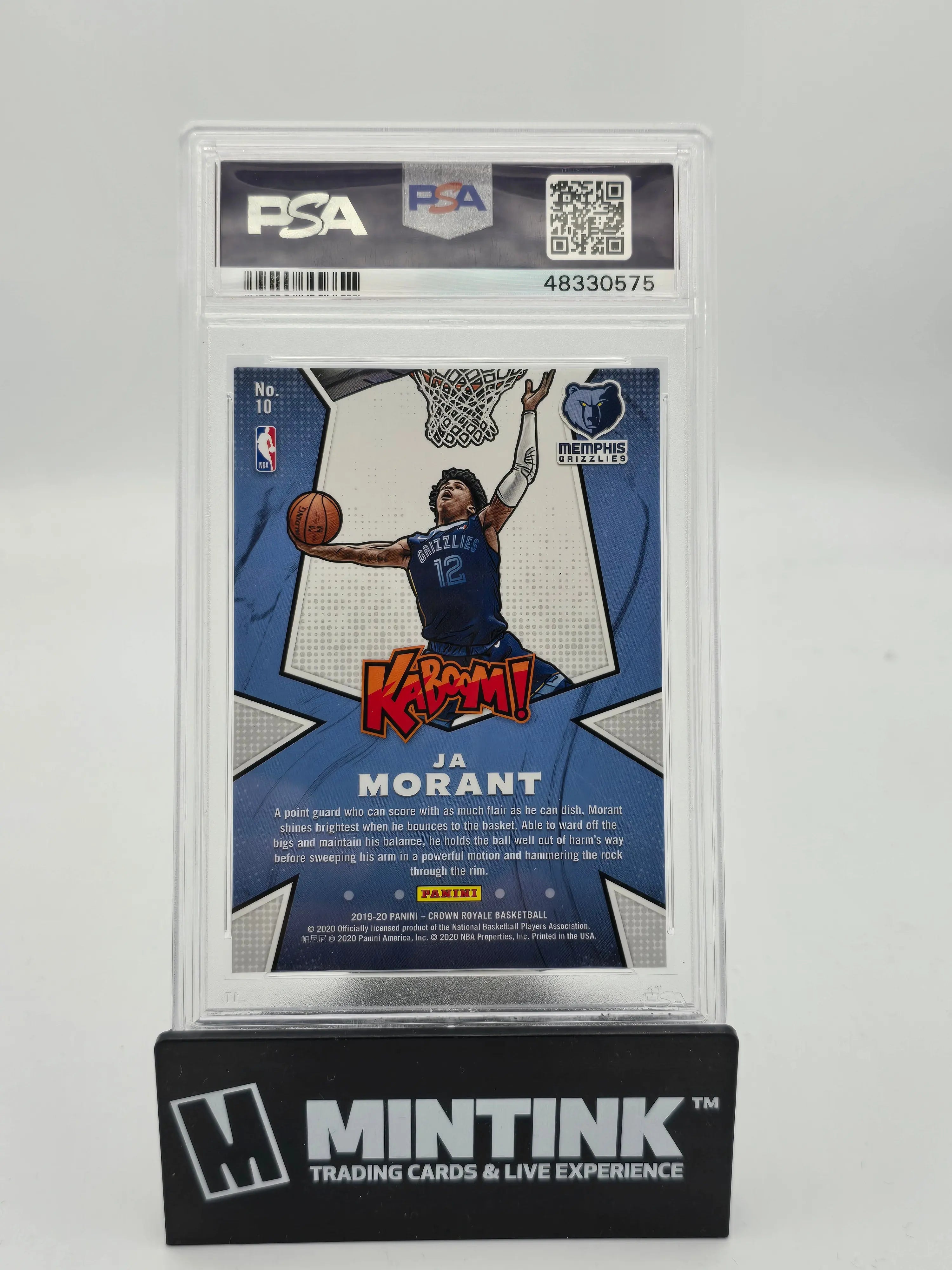 2019 Panini Crown Royale Kaboom! Ja Morant RC Rookie #10 PSA 9 