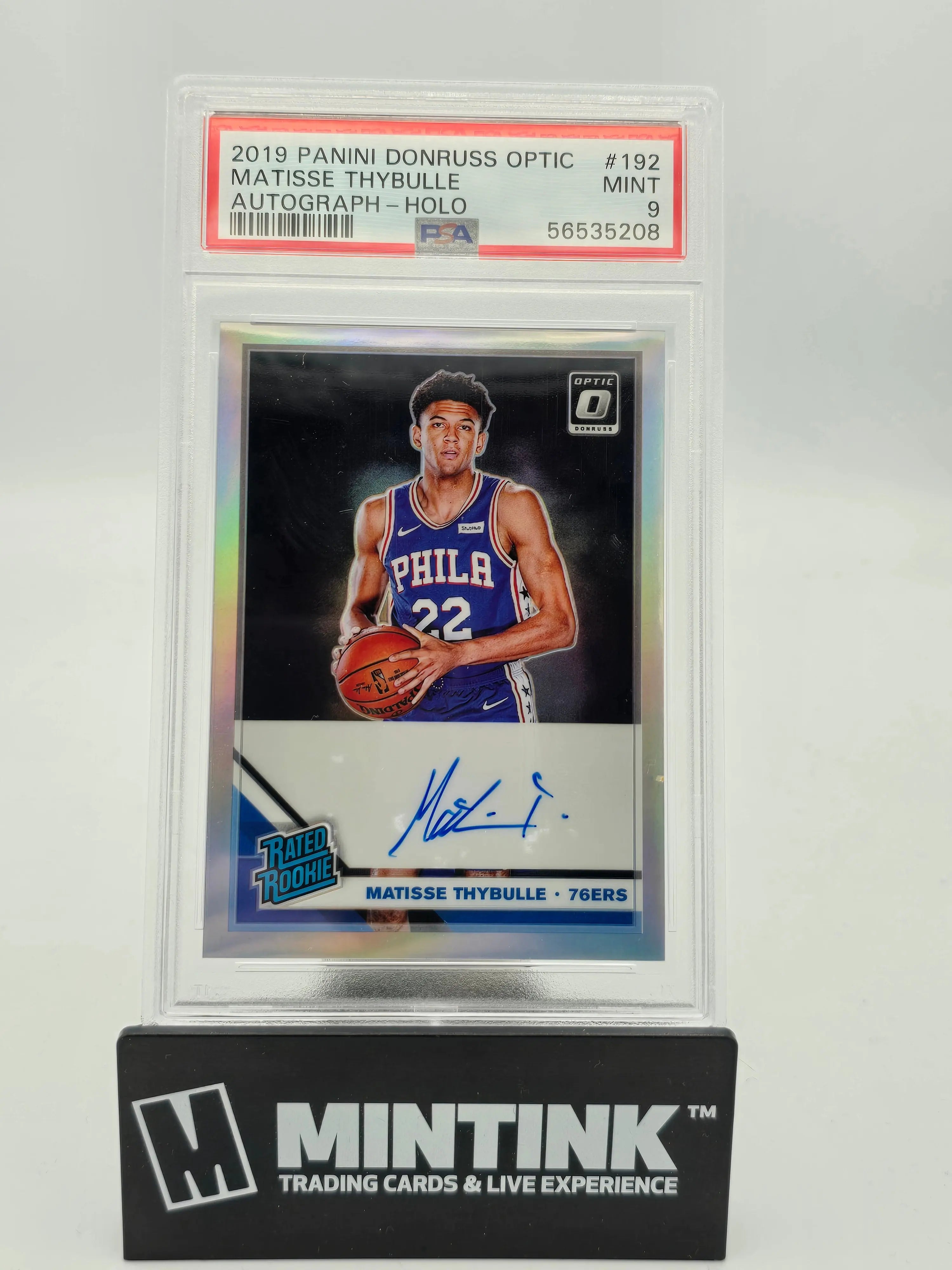 2019 Panini Donruss Optic Holo Matisse Thybulle Rated Rookie Auto PSA 9 