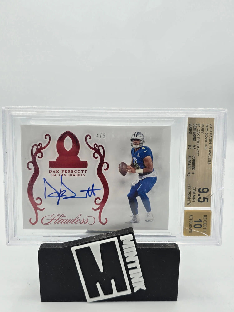 2019 Panini Flawless Pro Bowl Ink Ruby Auto Dak Prescott BGS 9.5 4/5 