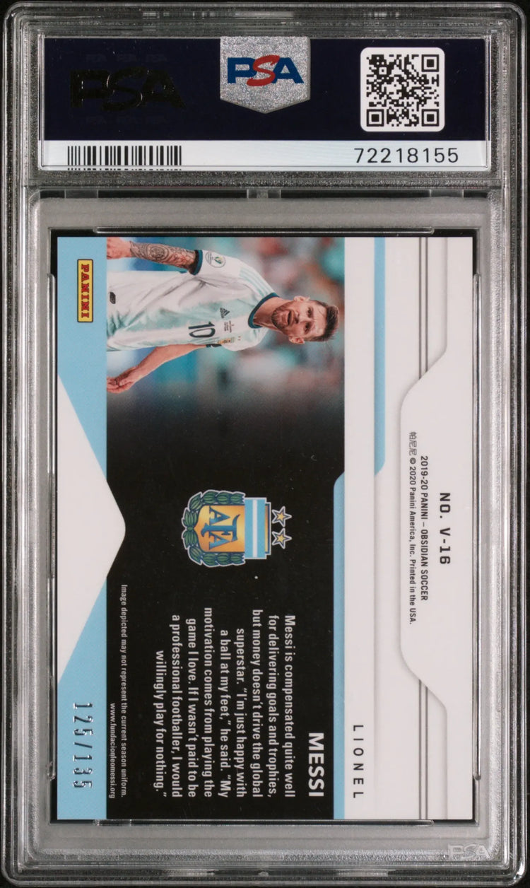 2019 Panini Obsidian Vitreous Lionel Messi PSA 10 /135 