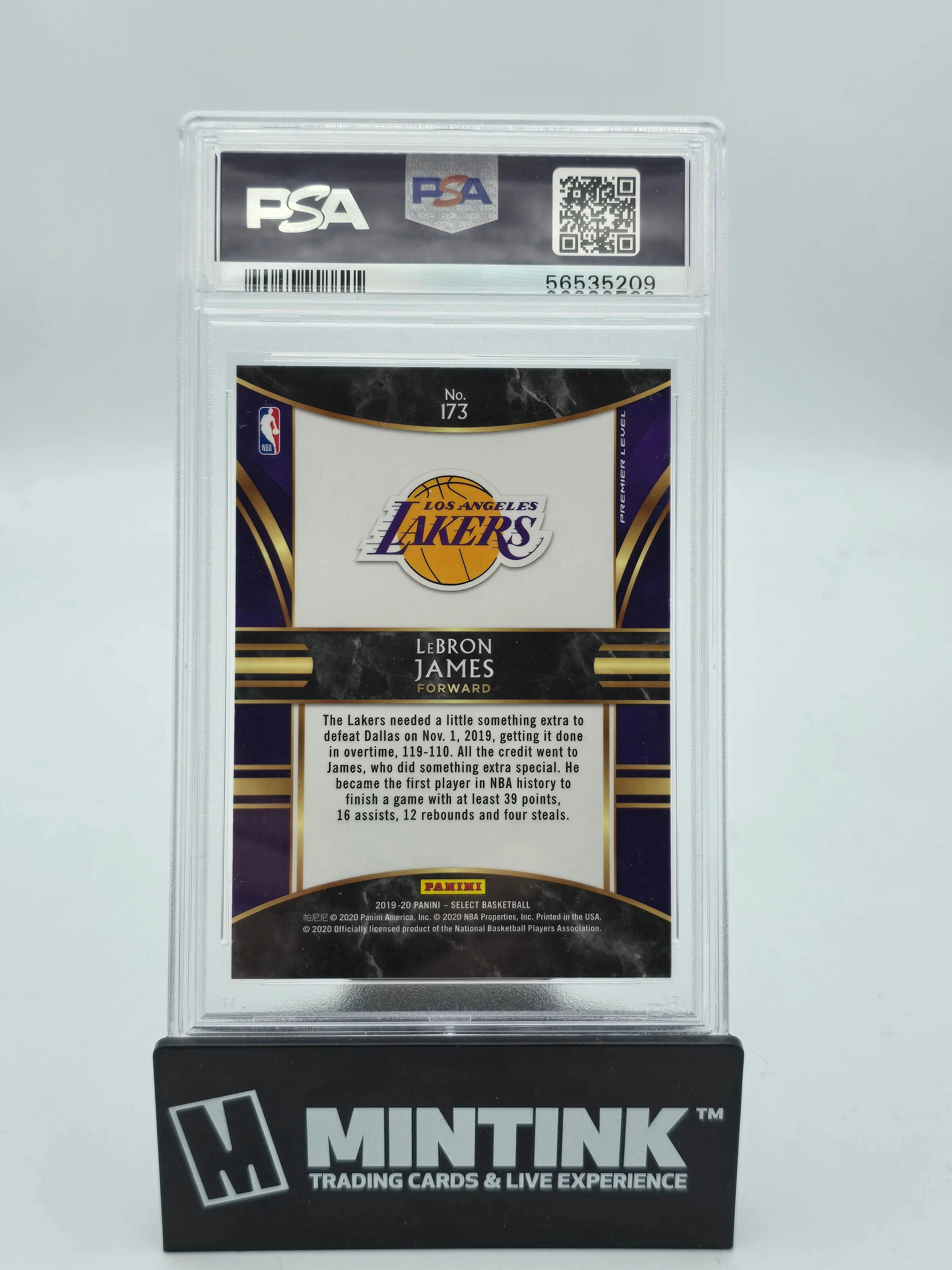 2019 Panini Select Basketball LeBron James PSA 10 #173 