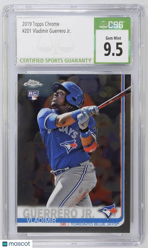 2019 Topps Chrome Baseball Vladimir Guerrero Jr. RC Rookie CSG 9.5 #201 