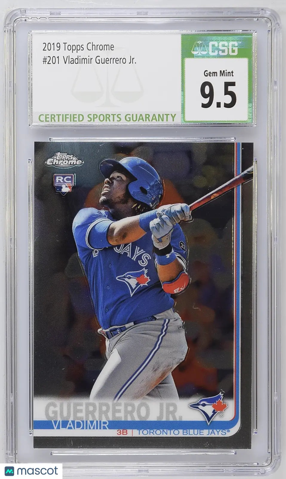 2019 Topps Chrome Baseball Vladimir Guerrero Jr. RC Rookie CSG 9.5 #201 