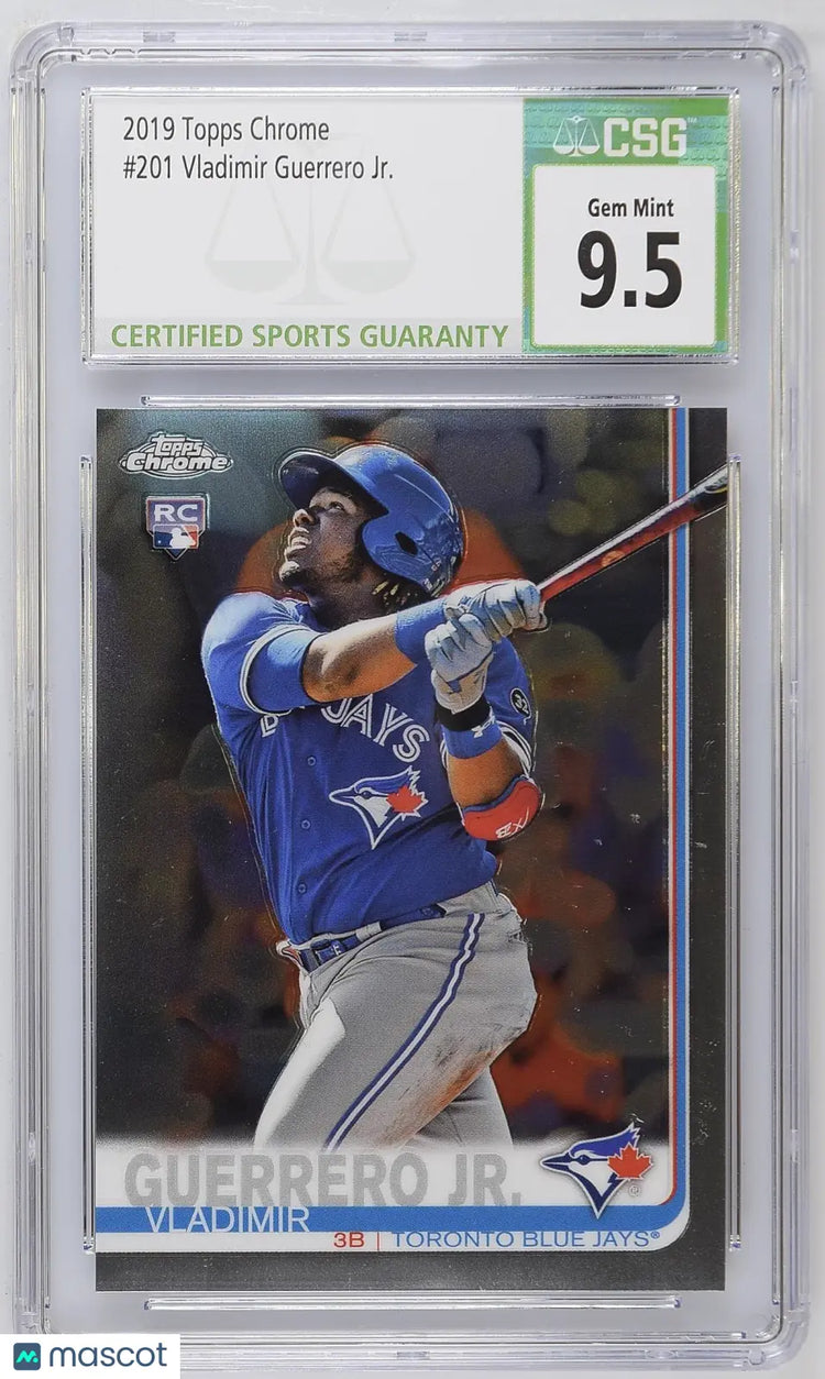 2019 Topps Chrome Baseball Vladimir Guerrero Jr. RC Rookie CSG 9.5 #201 