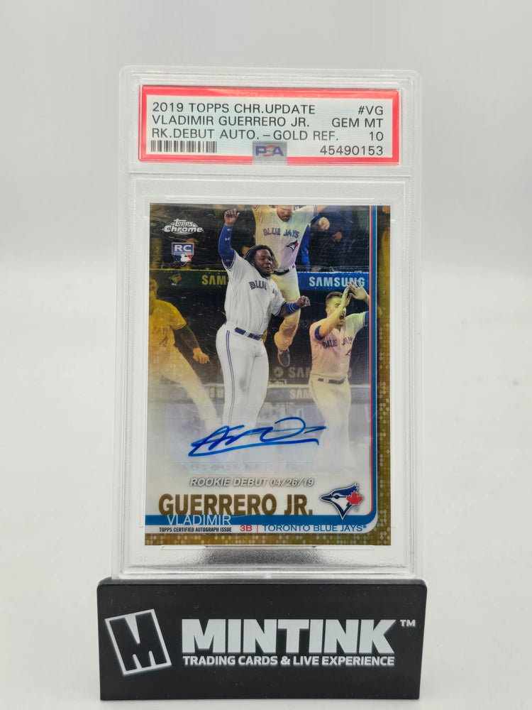 2019 Topps Chrome Update RC Debut Auto Vladimir Guerrero JR. Gold Ref PSA 10 /50 