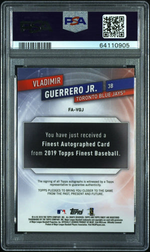 2019 Topps Finest Vladimir Guerrero JR. RC Green Wave Refractor Auto PSA 10 /99 