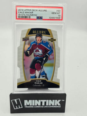 2019 Upper Deck Allure Cale Makar RC Rookie White Rainbow PSA 10 