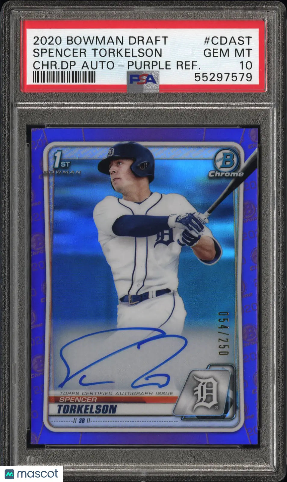 2020 1st Bowman Chrome DP Purple Refractor Auto Spencer Torkelson PSA 10 /250 