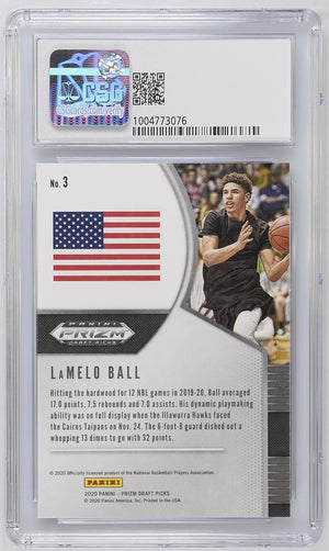 2020-21 Panini Prizm Draft Picks LaMelo Ball RC Rookie CSG 9.5 #3 