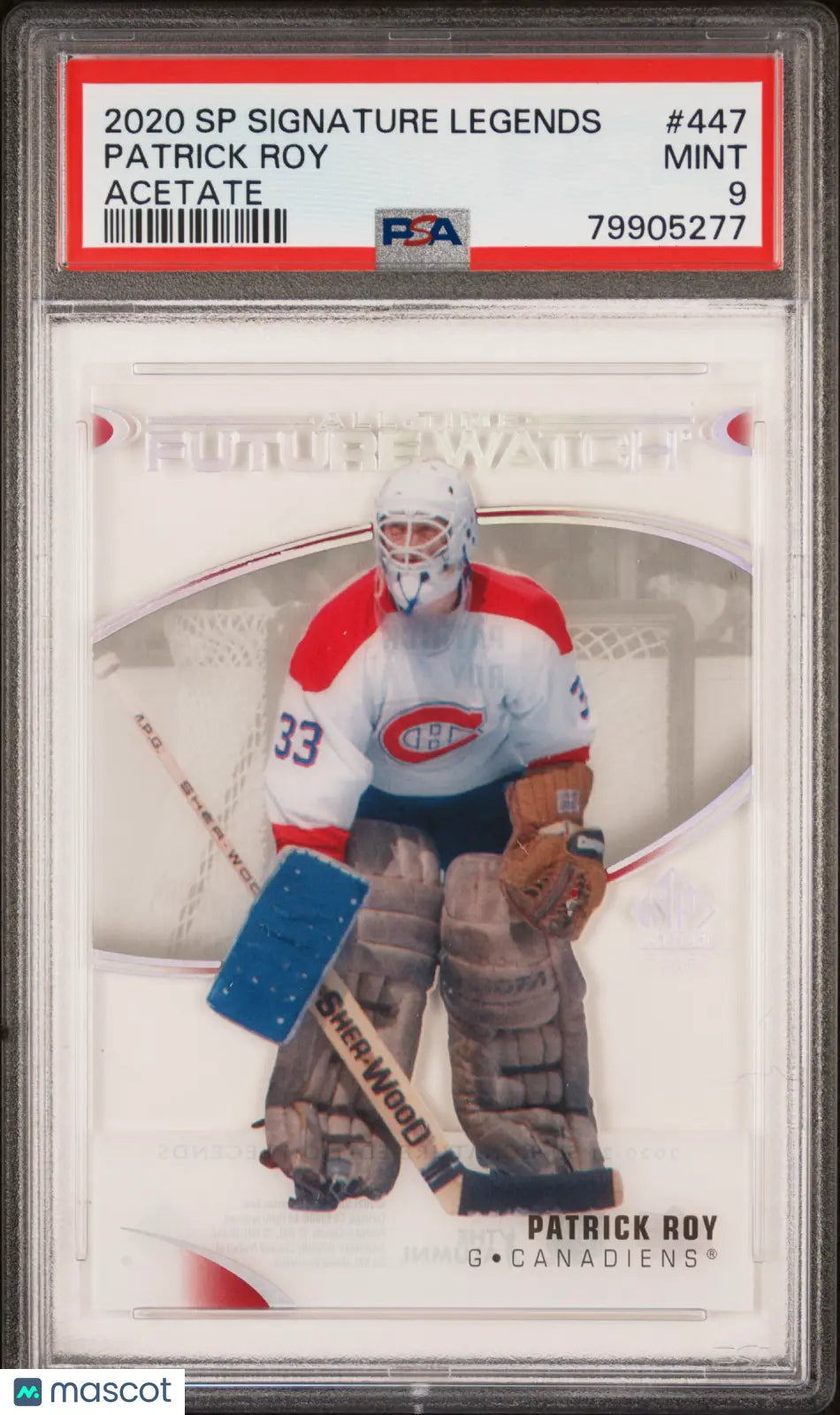 2020-21 Upper Deck SP Signature Legends Patrick Roy Acetate PSA 9 