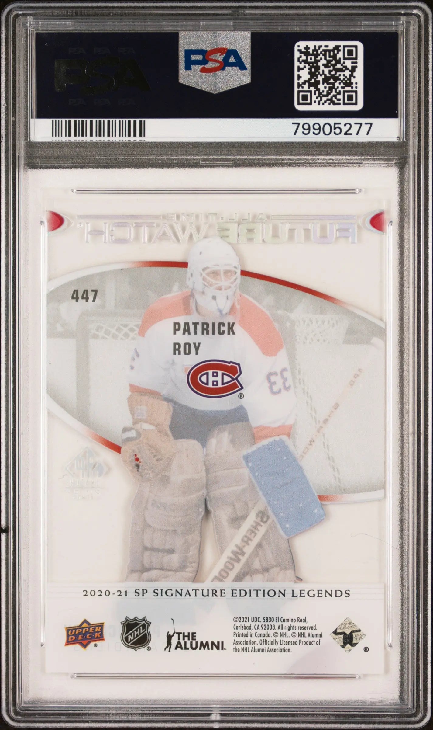 2020-21 Upper Deck SP Signature Legends Patrick Roy Acetate PSA 9 