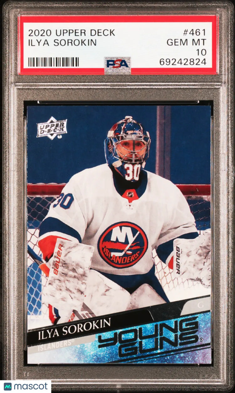 2020-21 Upper Deck Series 2 Hockey Ilya Sorokin Young Guns RC PSA 10 