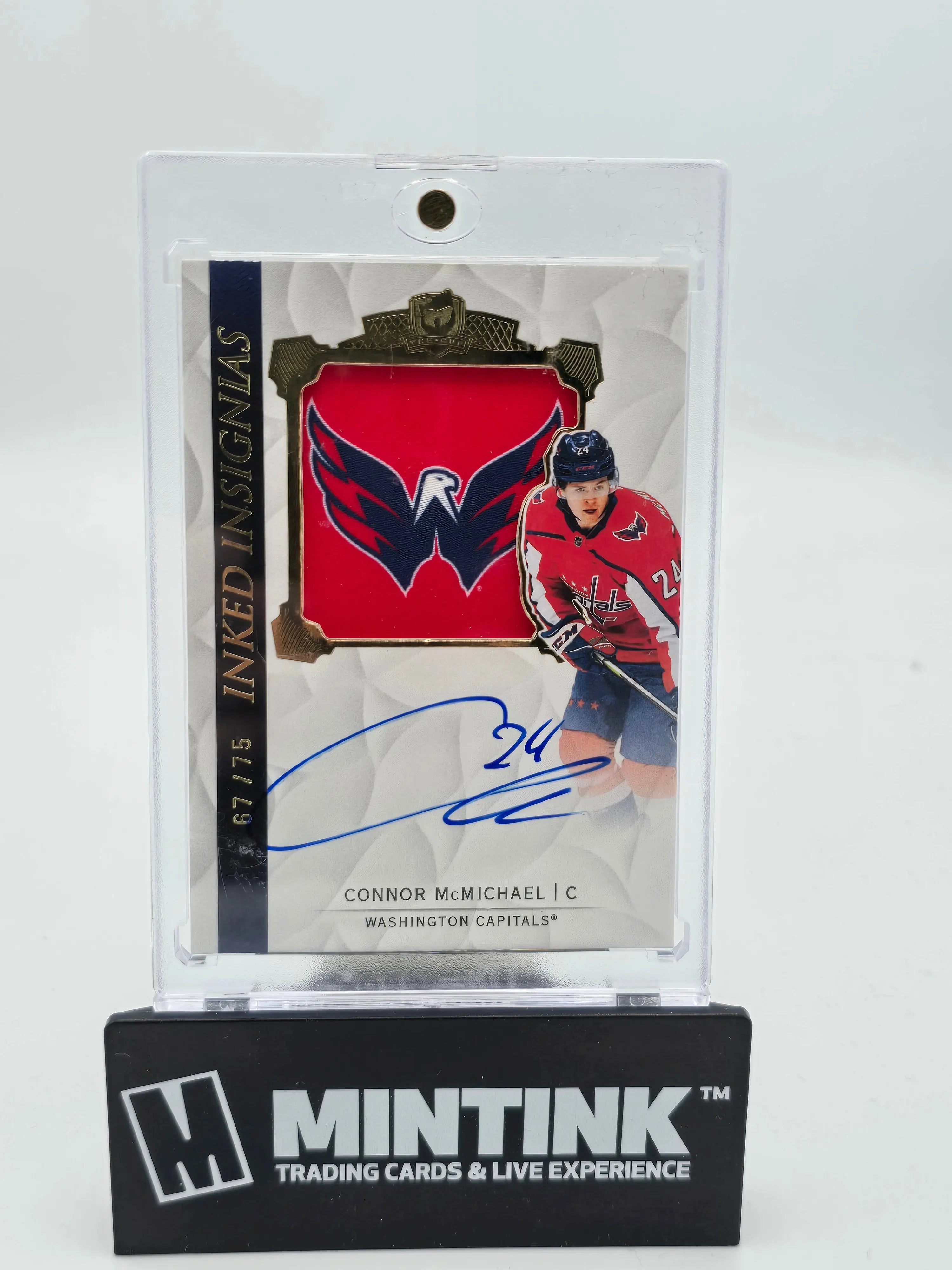 2020-21 Upper Deck The Cup Connor McMichael Gold Inked Insignias Auto /75 