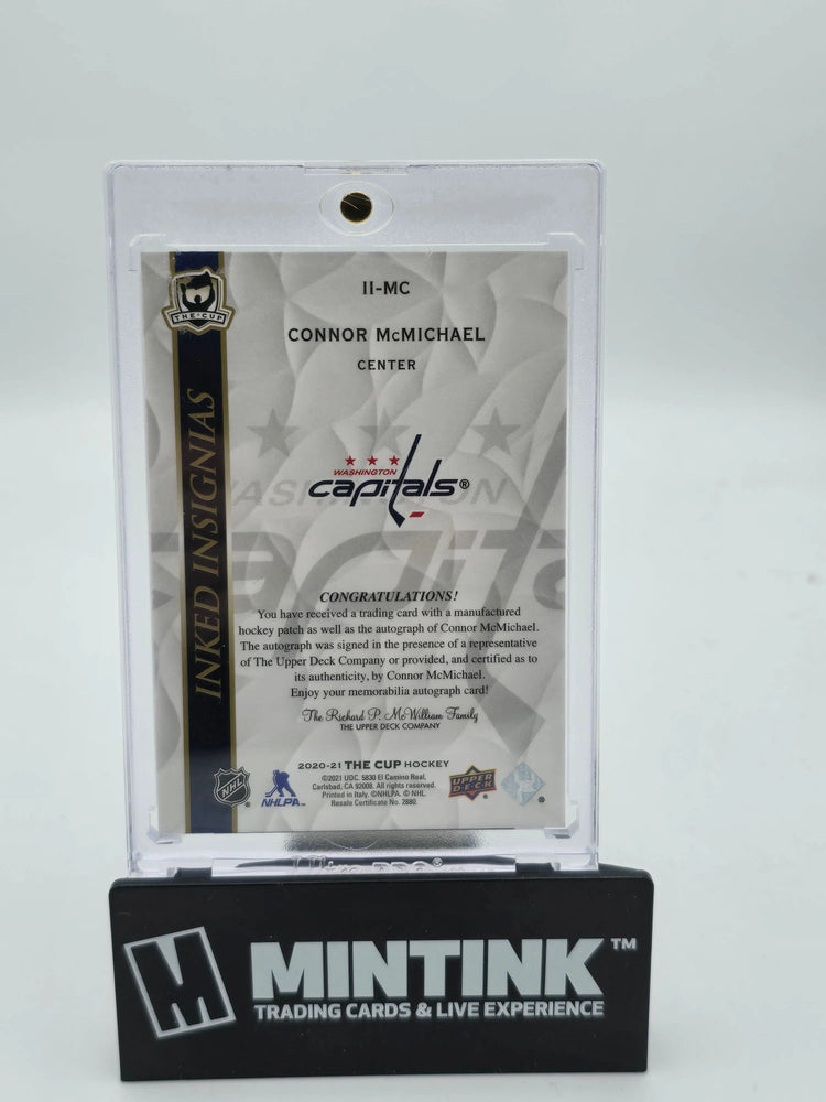 2020-21 Upper Deck The Cup Connor McMichael Gold Inked Insignias Auto /75 