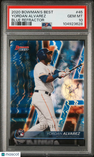 2020 Bowman's Best Yordan Alvarez RC Rookie Blue Refractor PSA 10 /150 