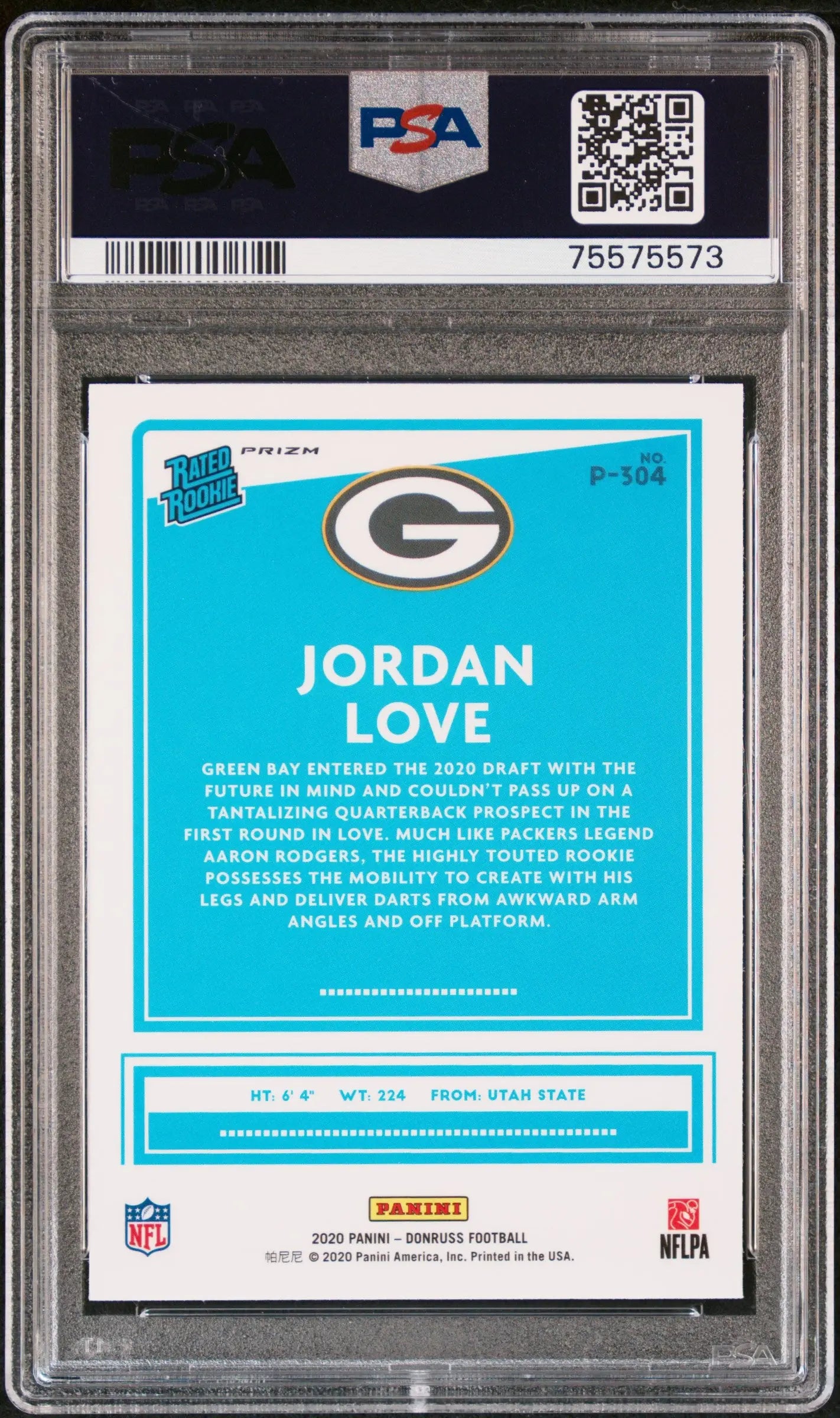 2020 Donruss Optic Preview Jordan Love Rated Rookie Red Green PSA 10 