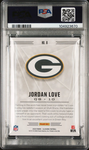 2020 Illusions Jordan Love RC Rookie Trophy Collection Light Blue PSA 9 /199 