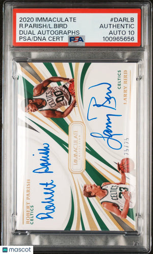 2020 Immaculate Collection Dual Autographs Bird Parish PSA Authentic 25/25 