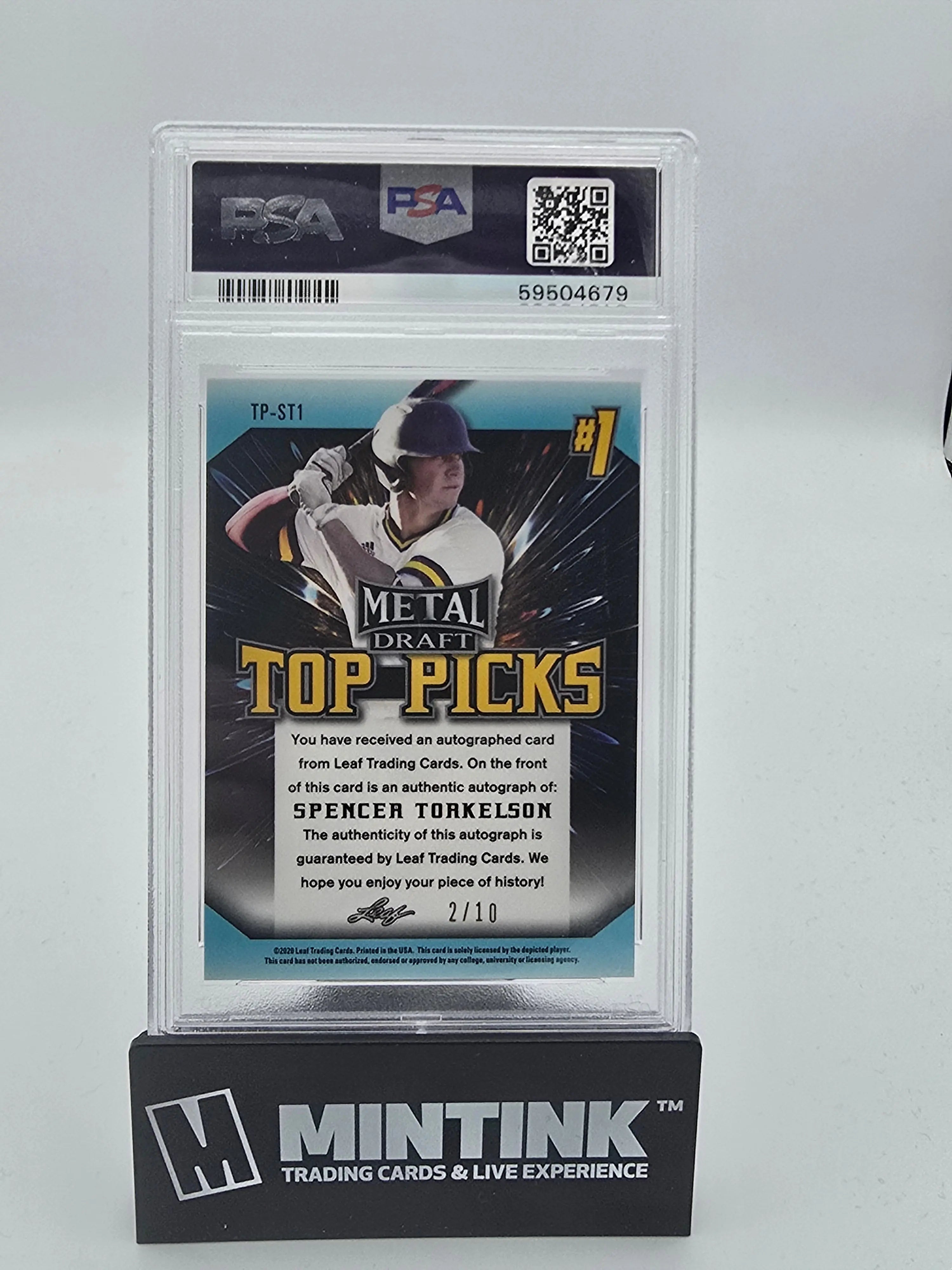 2020 Leaf Metal Draft Top Picks Auto Spencer Torkelson Pink Wave  PSA 10 /10 