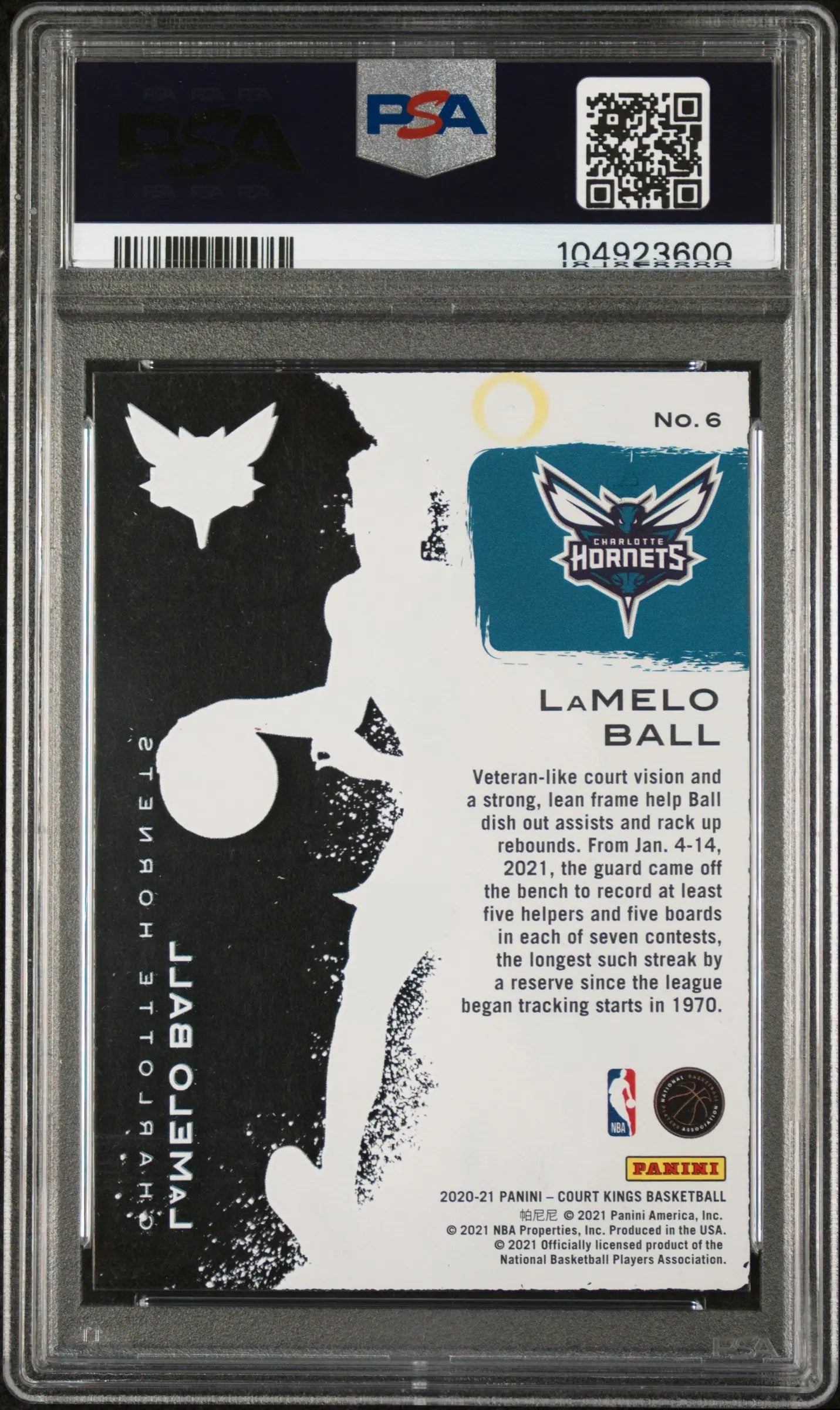 2020 Panini Court Kings Acetate Rookies Lamelo Ball RC Rookie PSA 9 