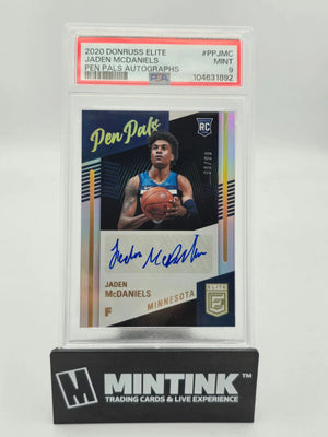 2020 Panini Donruss Elite Pen Pals Autographs Jaden Mcdaniels RC PSA 9 99/99 