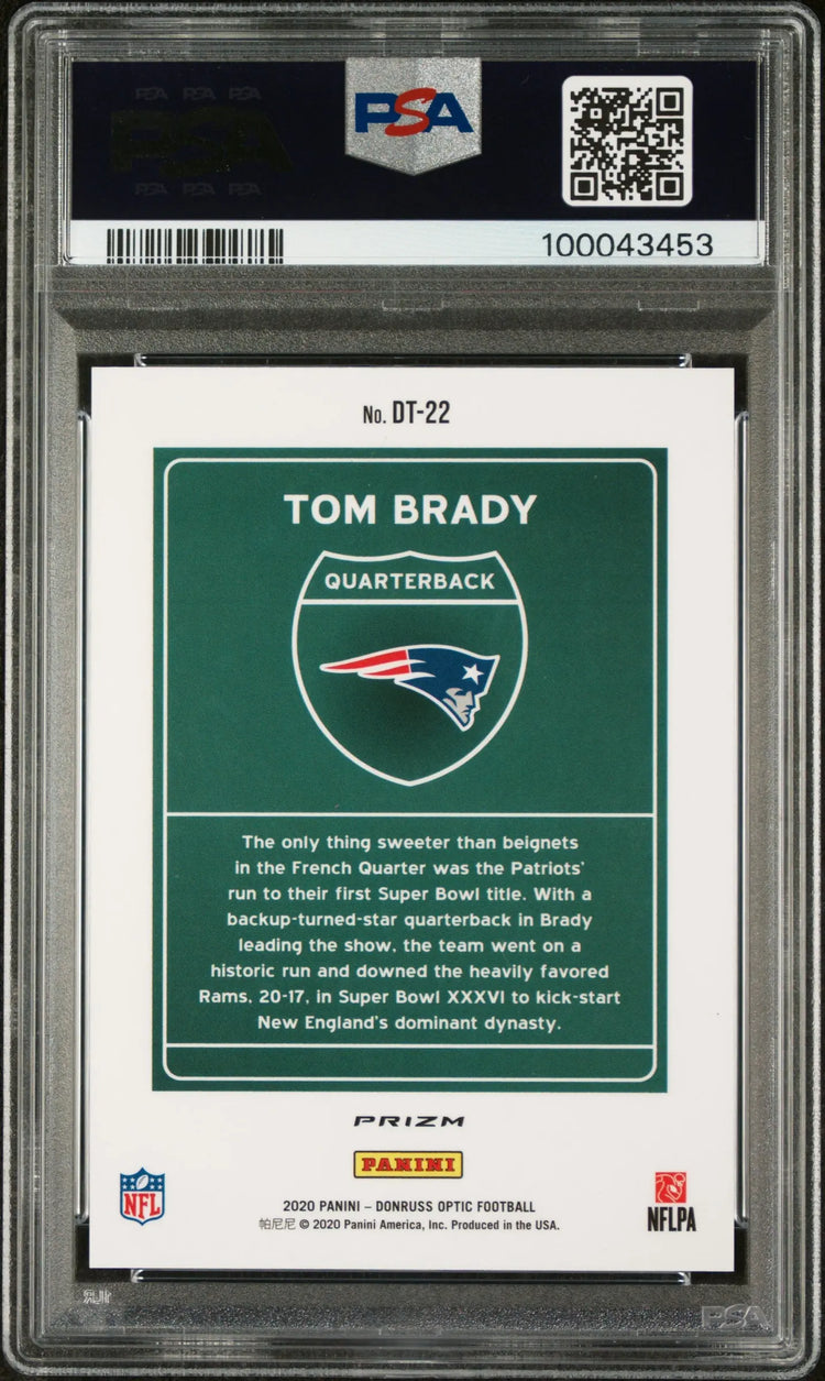 2020 Panini Donruss Optic Downtown Tom Brady PSA 9 #DT-22 