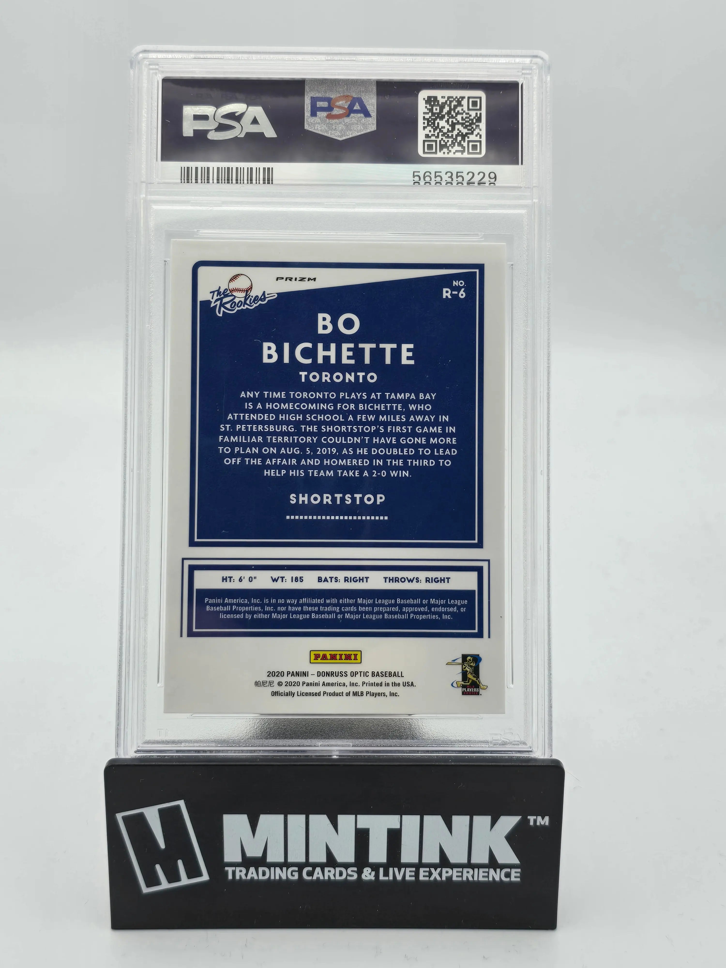 2020 Panini Donruss Optic The Rookies Holo Bo Bichette PSA 9 