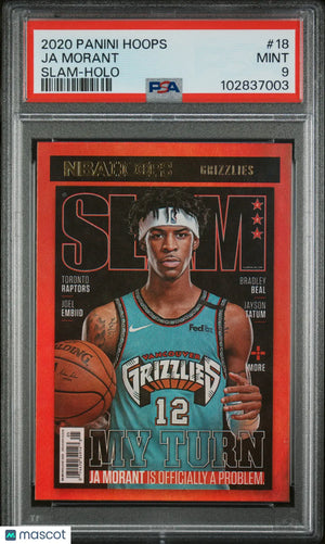 2020 Panini Hoops Basketball Ja Morant Slam Holo PSA 9 