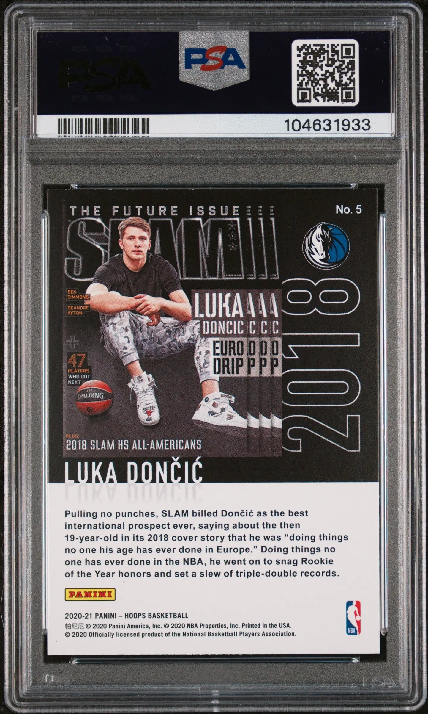 2020 Panini Hoops Slam Luka Doncic Holo PSA 10 