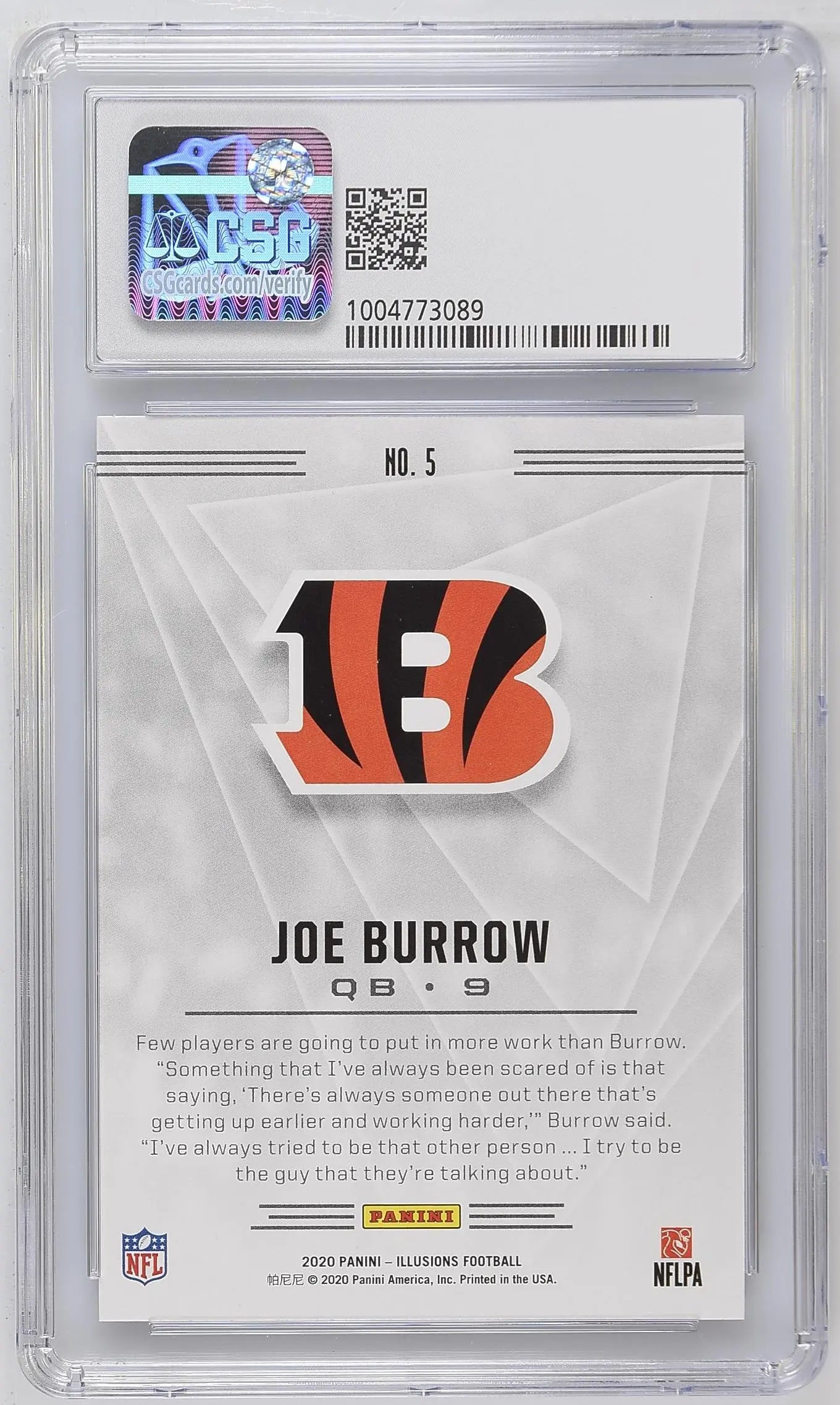 2020 Panini Illusions Football Joe Burrow RC Rookie Retail CSG 9 #5 