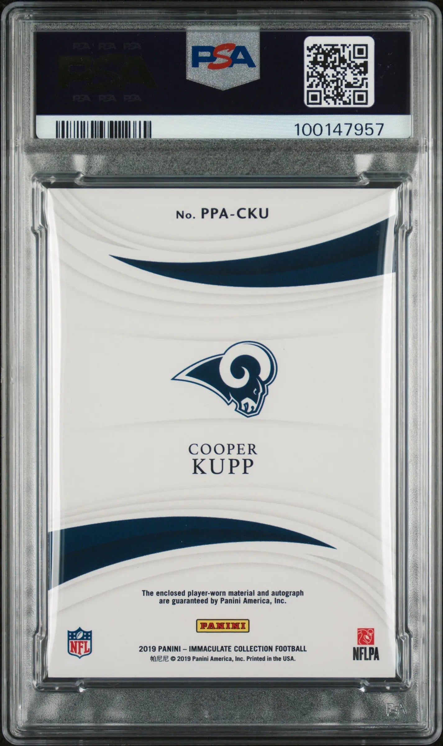 2020 Panini Immaculate Football Update Cooper Kupp Premium Patch Auto PSA 9 /99 