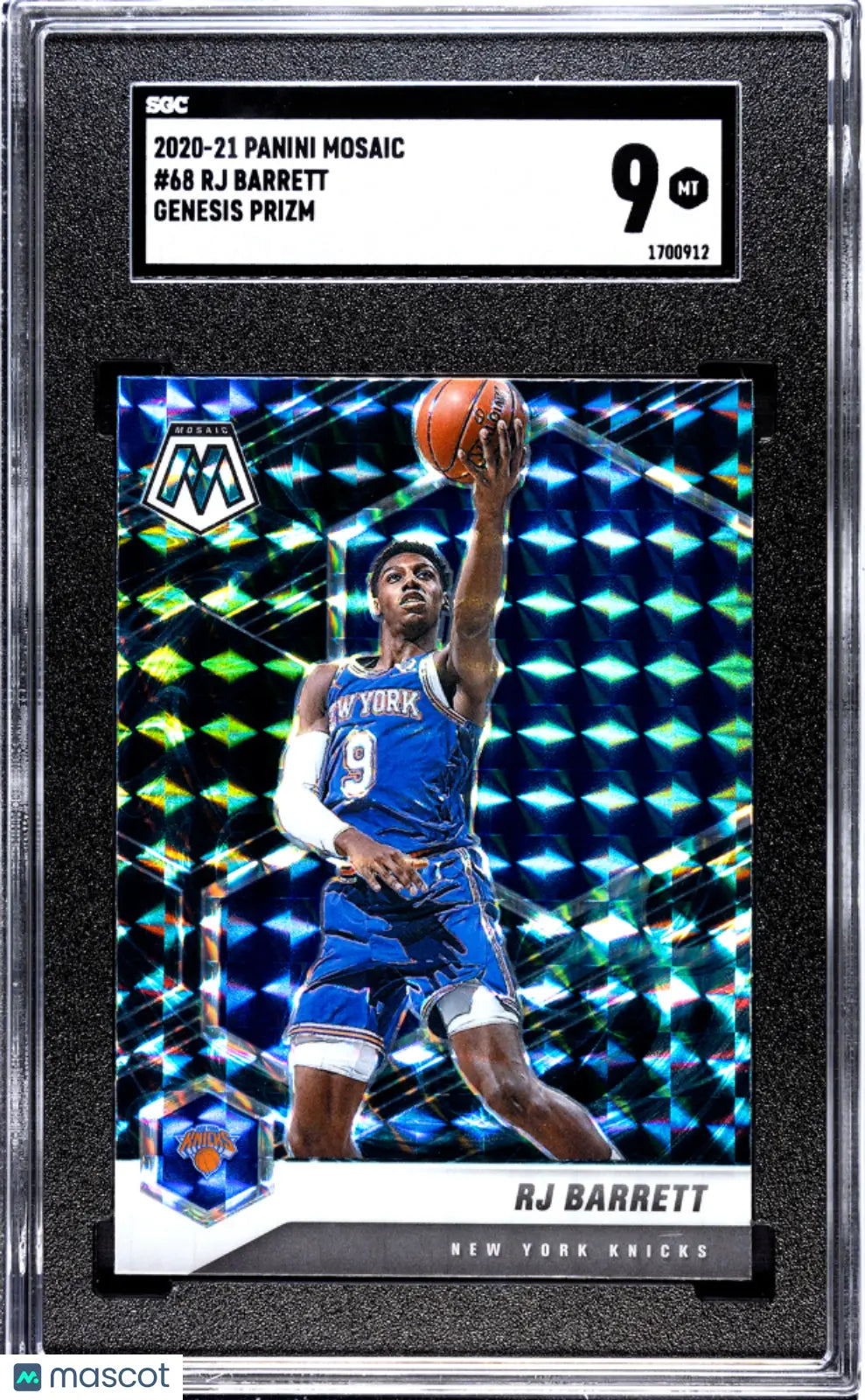 2020 Panini Mosaic Basketball RJ Barrett Genesis Prizm SGC 9 